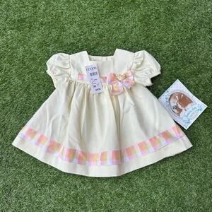 NWT Vintage Jessica Ann Dress Infant Girls Size 12M Yellow Plaid Bow Flower